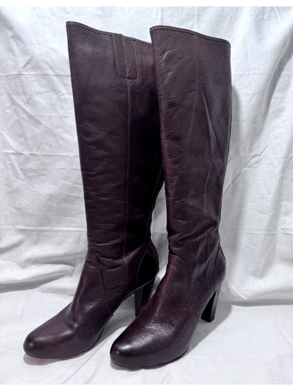 FRYE Marissa Back Zip Tall Boots Womens 8M Dark Brown Leather